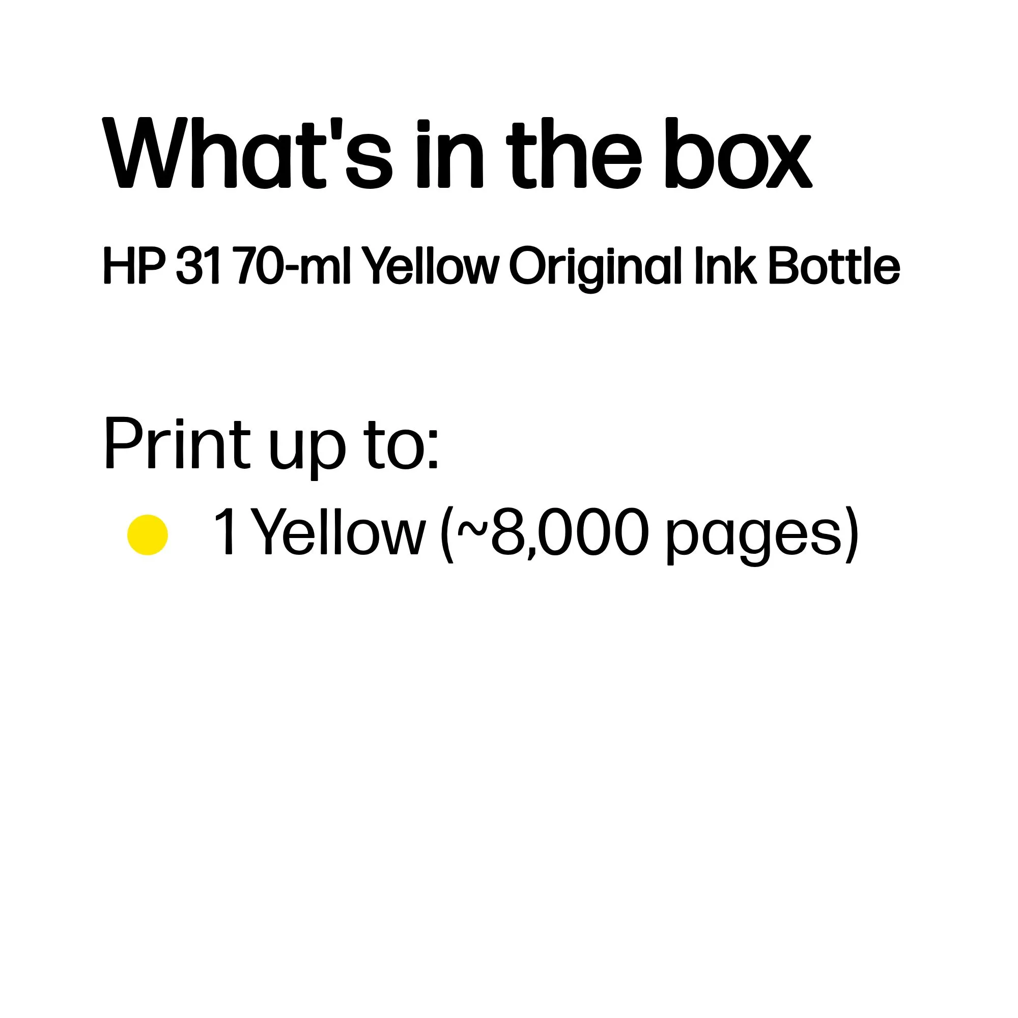 HP 31 ink bottle, 70 ml, Yellow