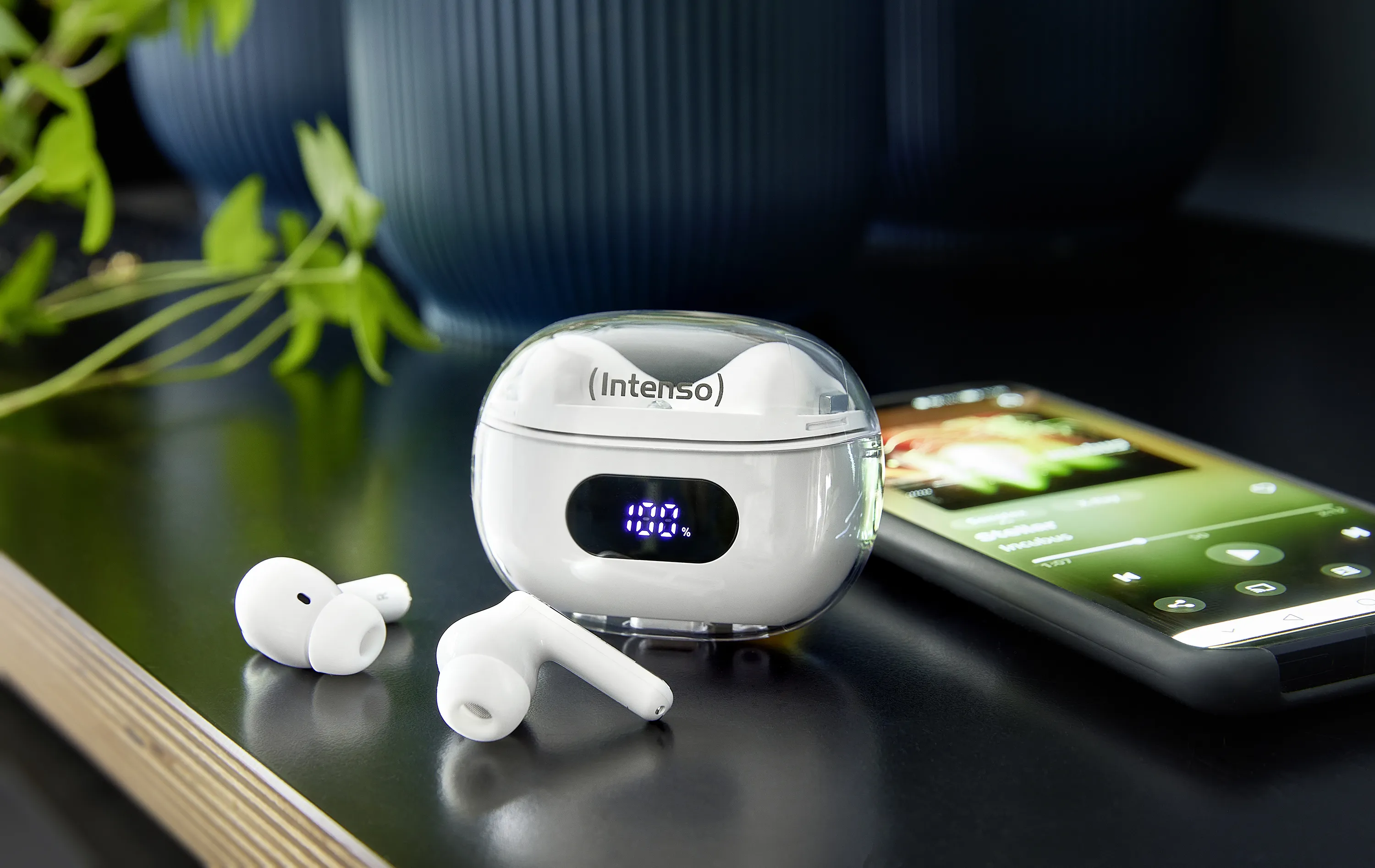 Intenso Buds Plus T312AE - tr&aring;dl&ouml;sa &ouml;ronsn&auml;ckor