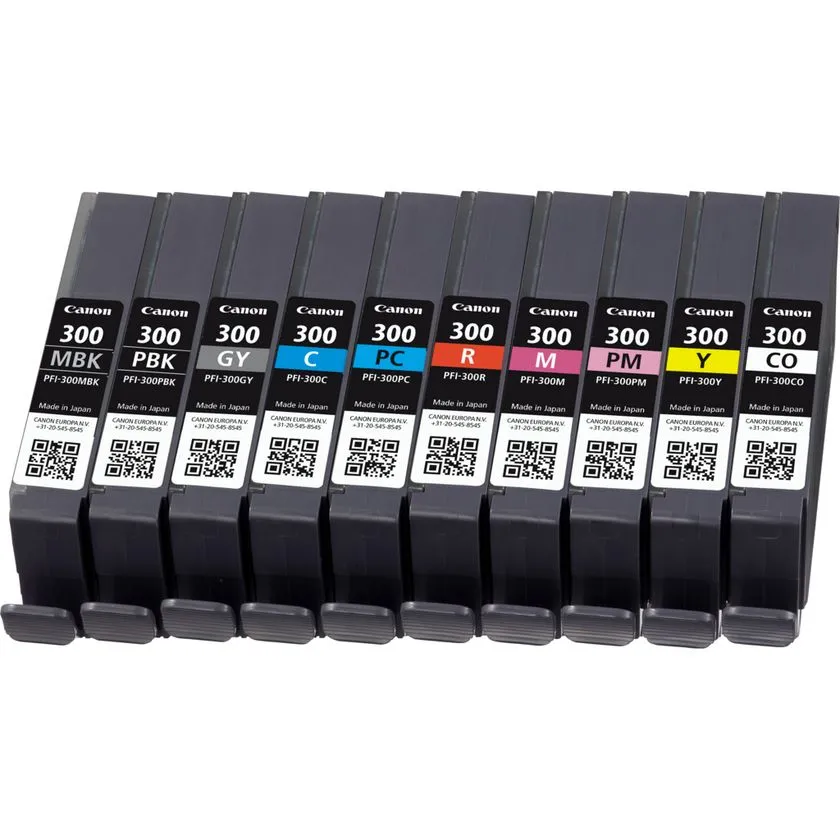 Canon PFI-300 ink cartridge kit, 14.4 ml, Multi-color, 10 pcs