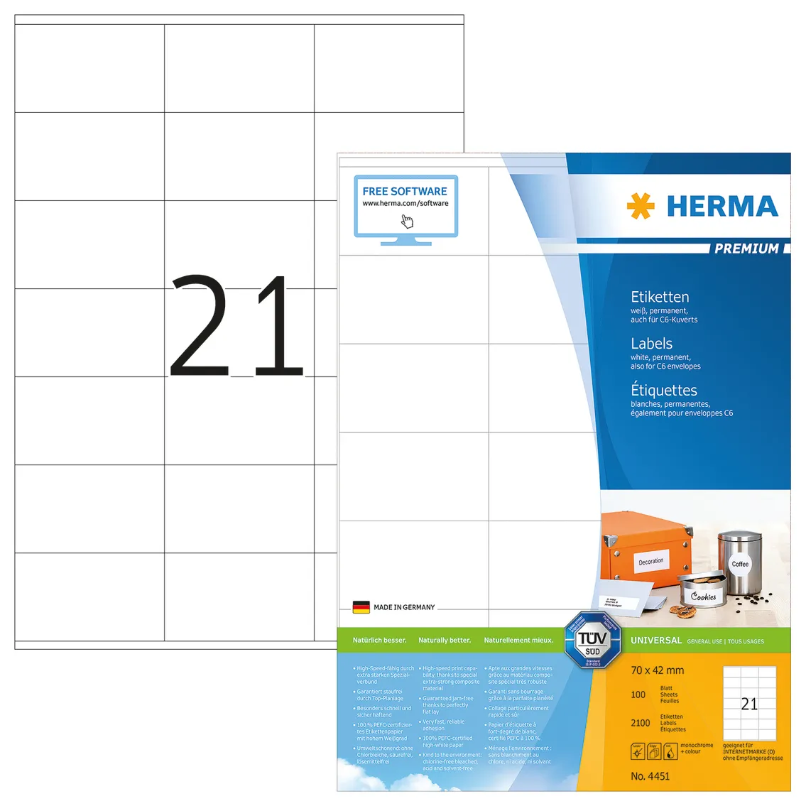 Herma label Premium 70x42 (2100)