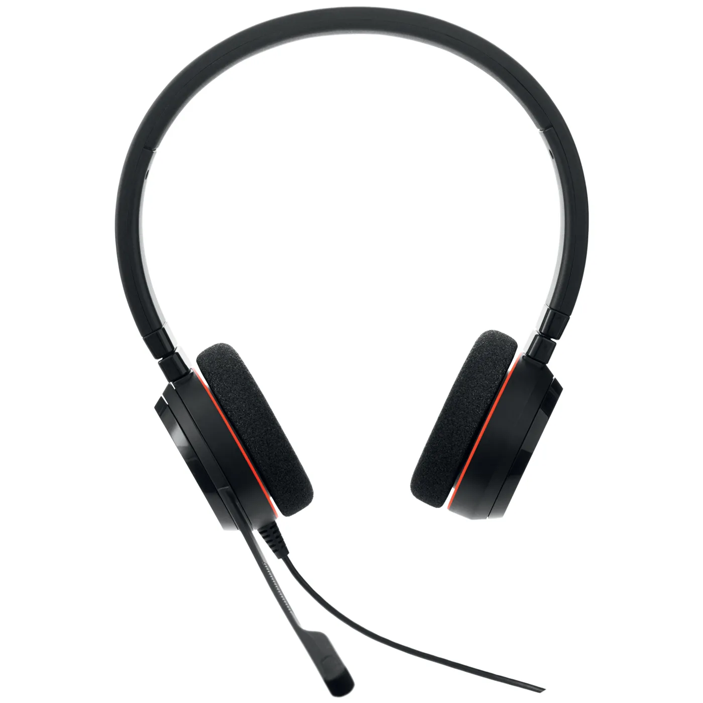 Jabra Evolve 20 Stereo MS -kuulokemikrofoni + USB-A/C-sovittimet, musta