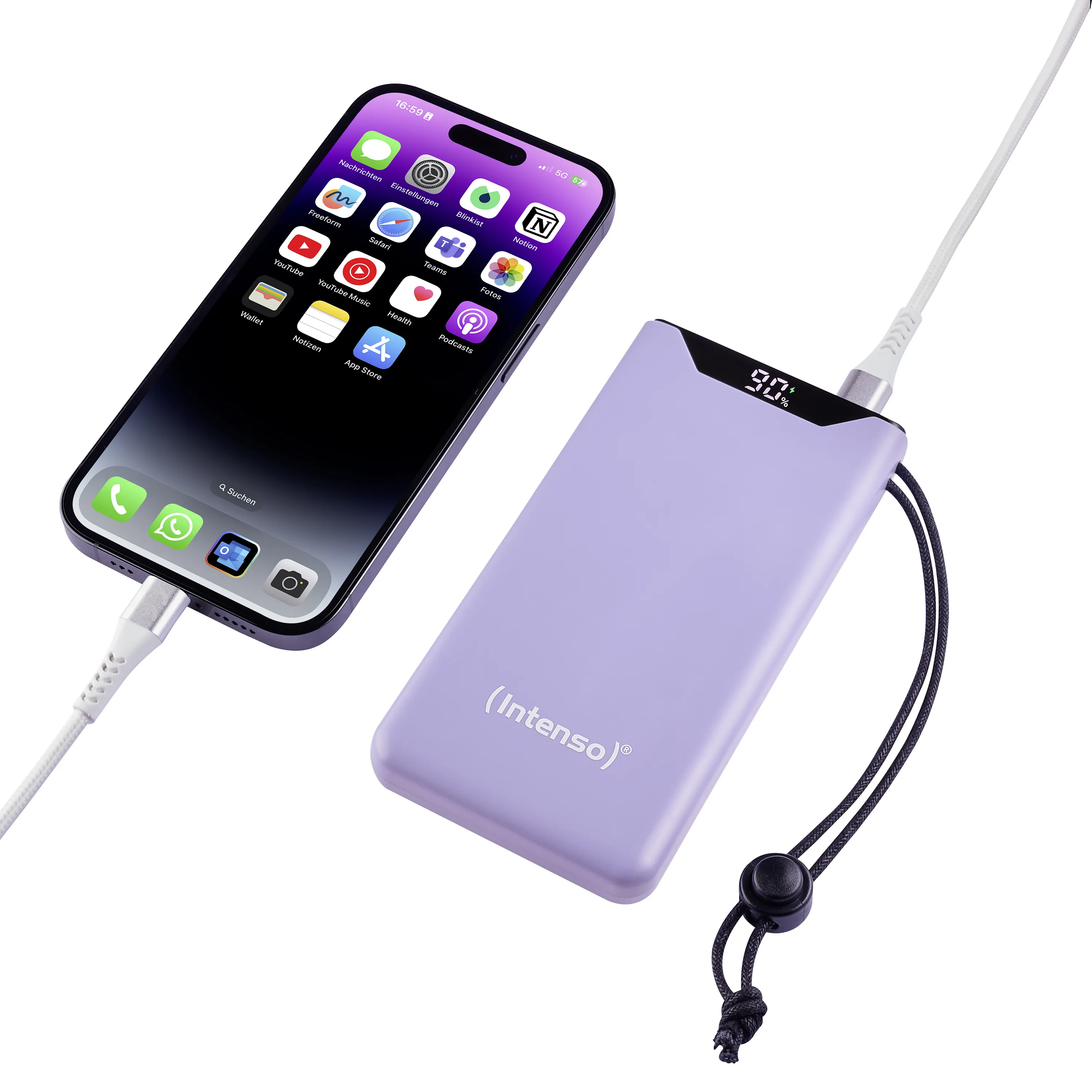 Intenso F10000 -varavirtalähde, 10000 mAh, Purppura