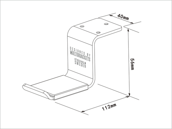 Multibrackets Headset Holder Desk, musta