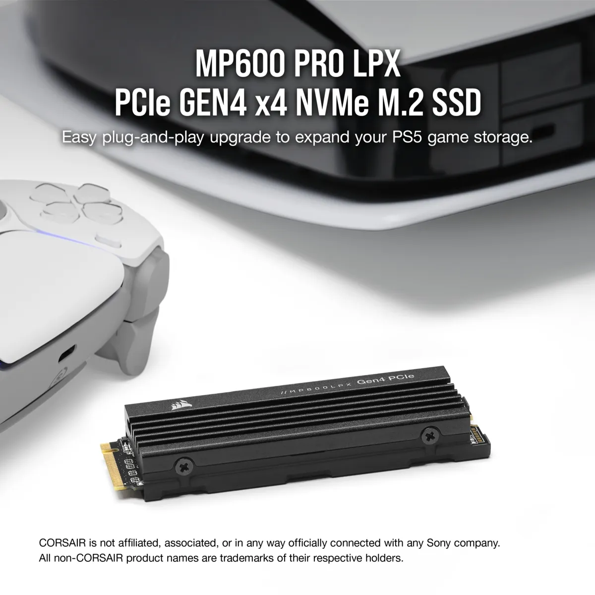 CORSAIR MP600 PRO LPX 4TB M.2 PCIe Gen4 NVMe SSD with Heatsink