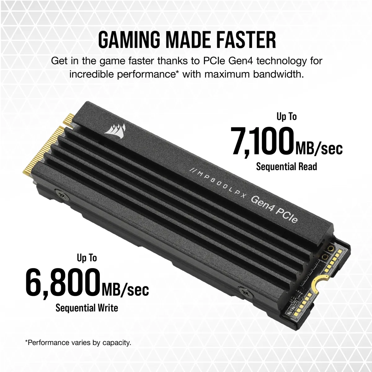 CORSAIR MP600 PRO LPX 4TB M.2 PCIe Gen4 NVMe SSD with Heatsink