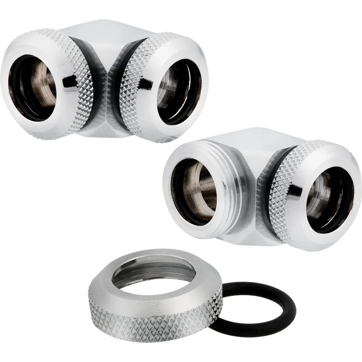 Corsair Fitting (hard tube),XF Hardline 2-pack (90&deg; Angled 12mm OD compression_ chrome)