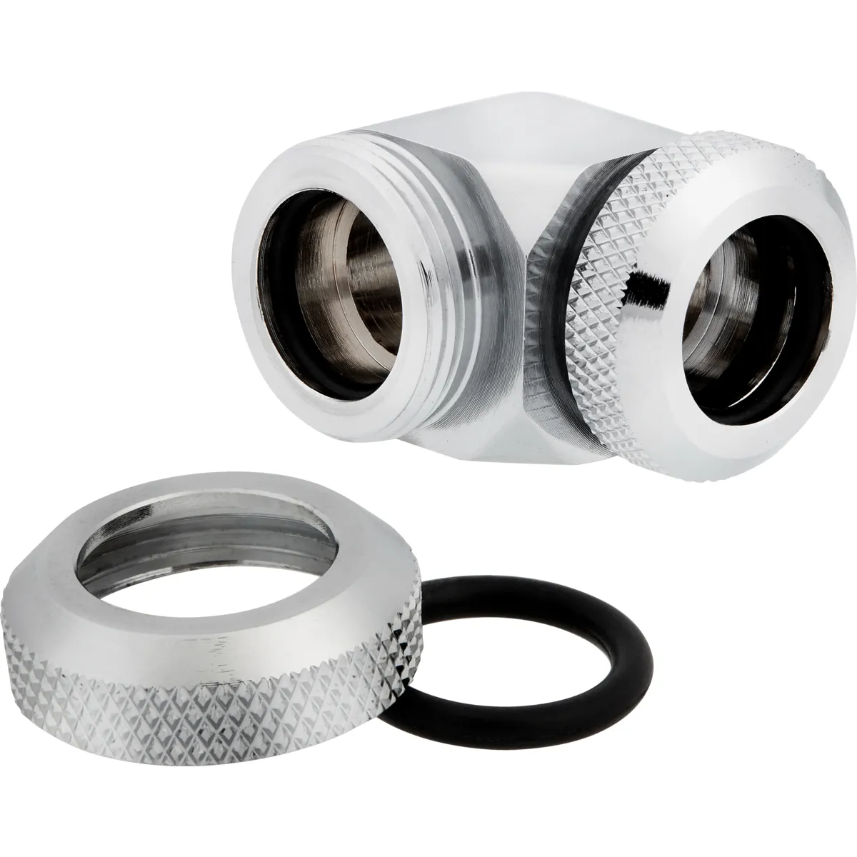 Corsair Fitting (hard tube),XF Hardline 2-pack (90&deg; Angled 12mm OD compression_ chrome)