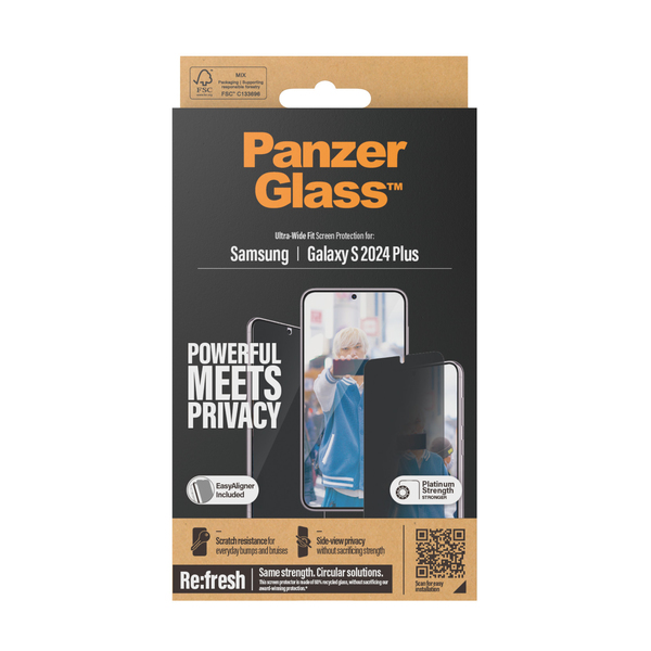 PanzerGlass Ultra-Wide Fit Alignerkit, Privacy Galaxy S24 Plus - Screen Glass