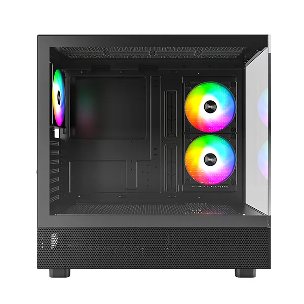 Montech XR TG, 3x120 ARGB PWM - midi chassi, fönster, svart