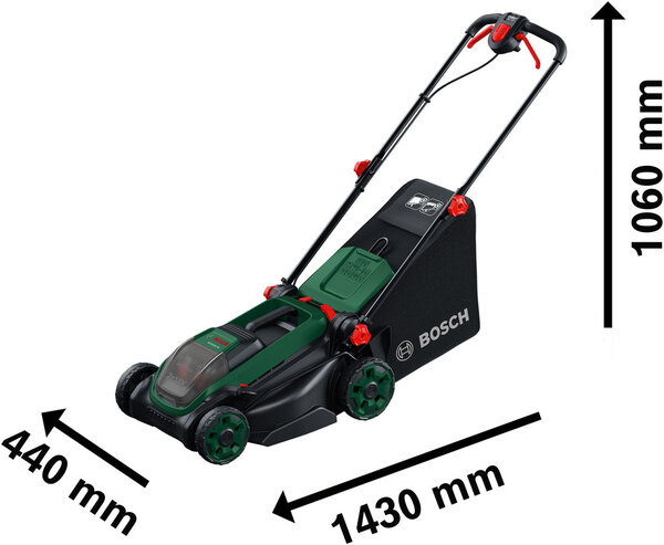 Bosch Rotak 18V2-38 Solo Cordless Push Lawn Mower, 36V, Brushless, 38 cm (Body Only)