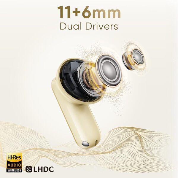 Realme Buds Air 8 Wireless Earbuds, Master Gold