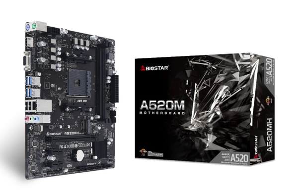 Biostar A520MH A520,AM4,mATX,DDR4 - motherboard, black