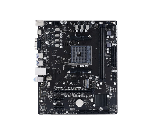 Biostar A520MH A520,AM4,mATX,DDR4 -emolevy, musta