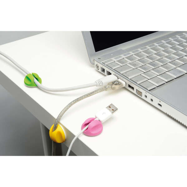 D-LINE Kabelclips 2x Pink 2x Yellow 2x Green