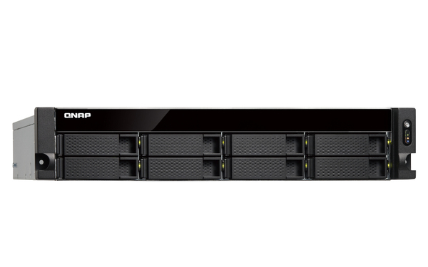 QNAP TS-873U-8G 8-bay rackmount NAS AMD RX-421ND 4-core 2.1GHz up to 3.4GHz 8GB DDR4 RAM (max 64GB) 2 x M.2 22802260 SATA 6Gbs 4xSSD