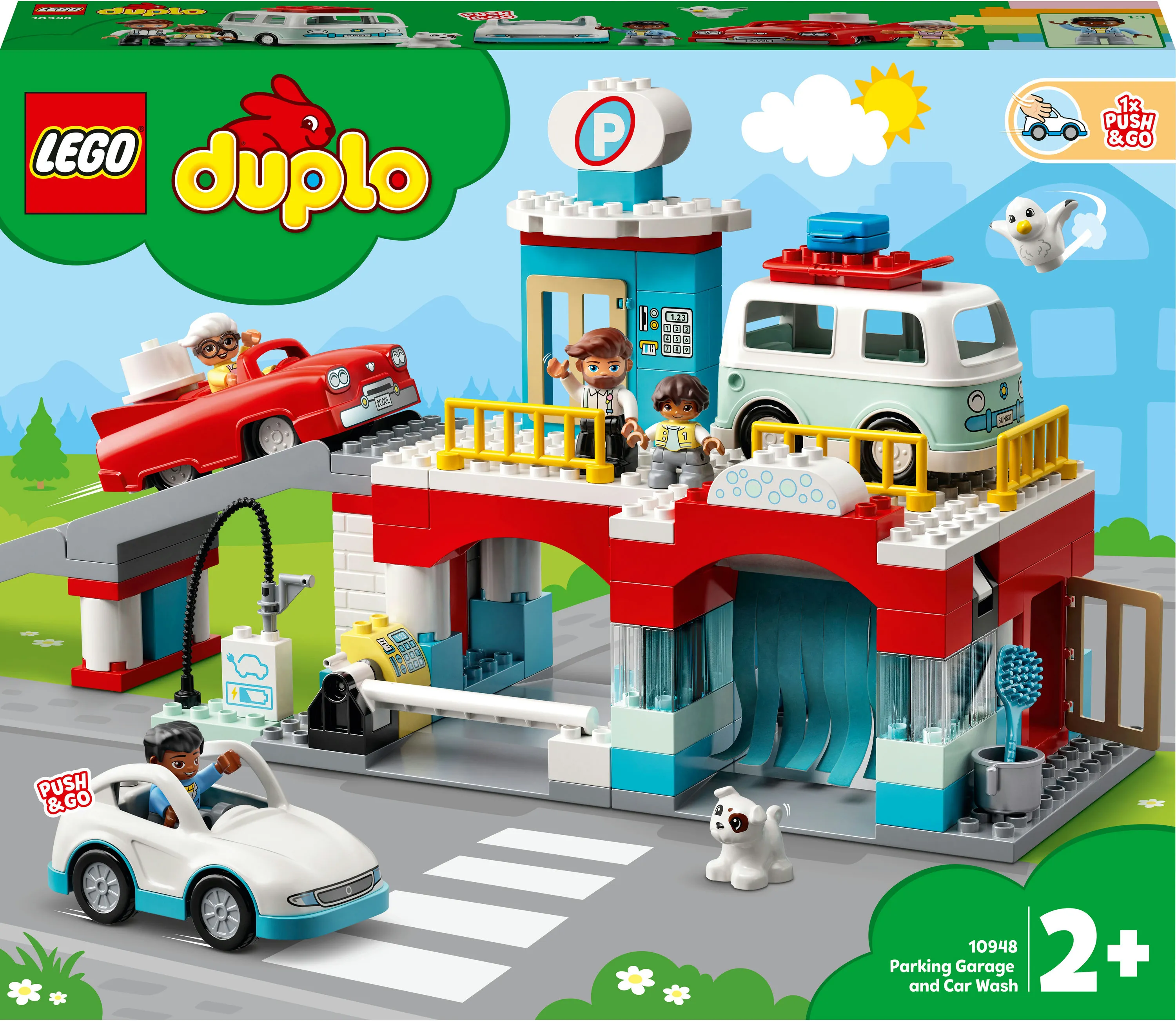Lego Duplo parking garage with car wash 10948