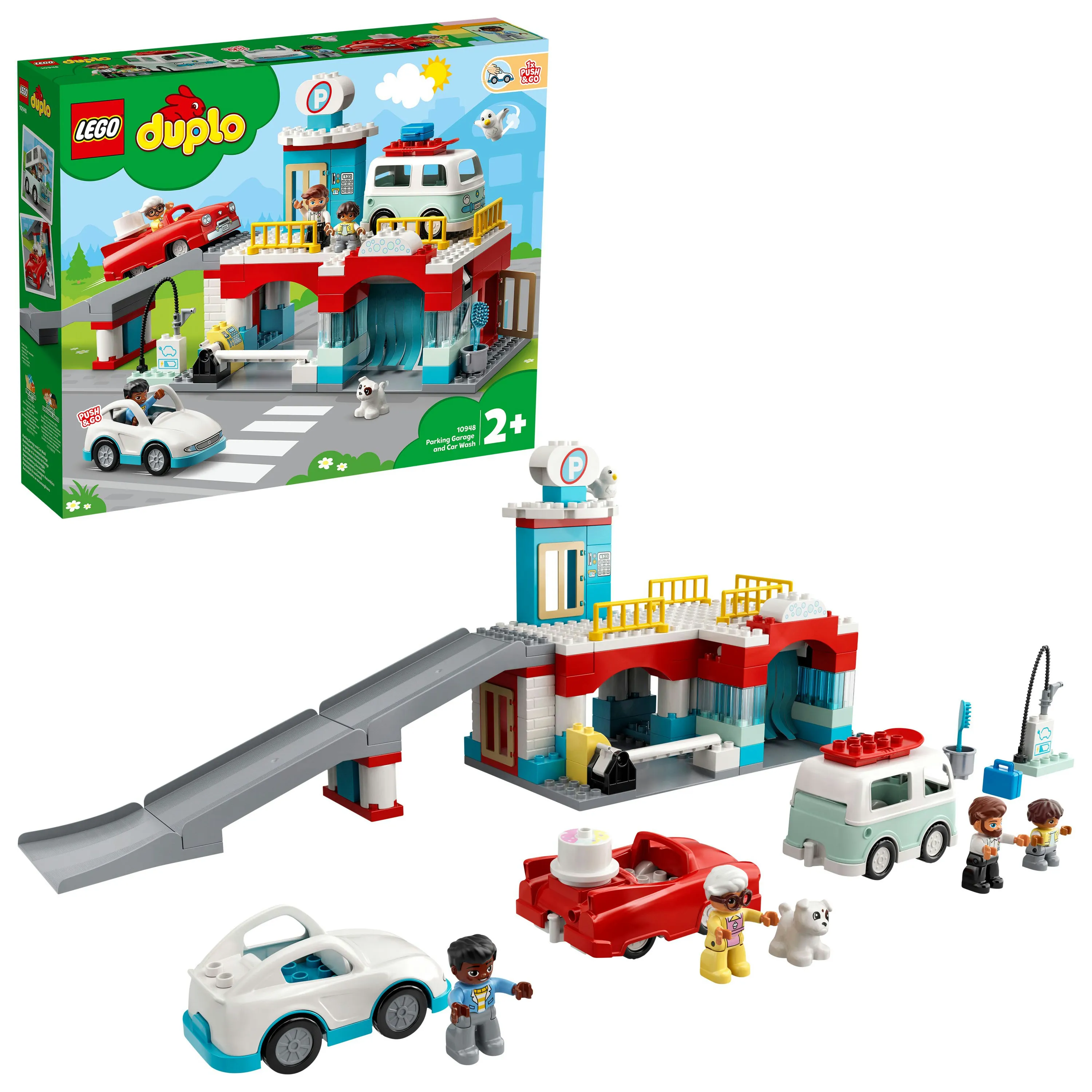 Lego Duplo parking garage with car wash 10948