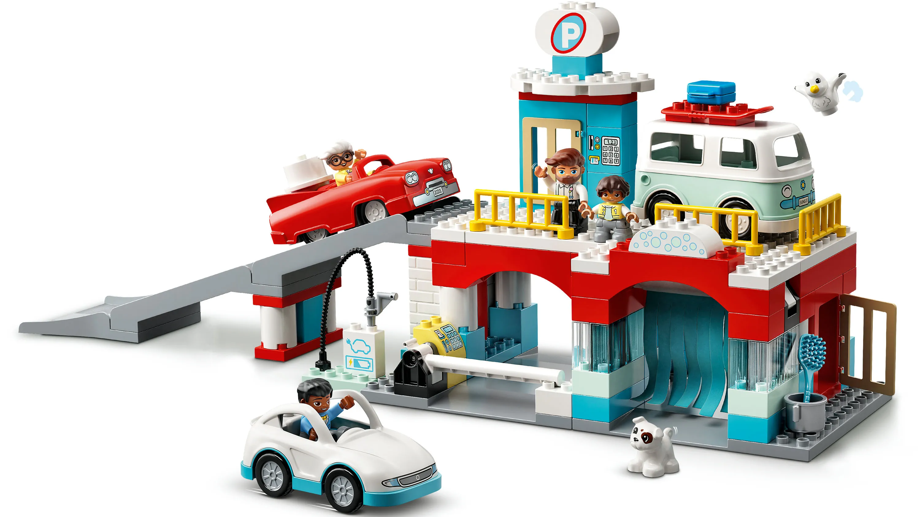 Lego Duplo parking garage with car wash 10948