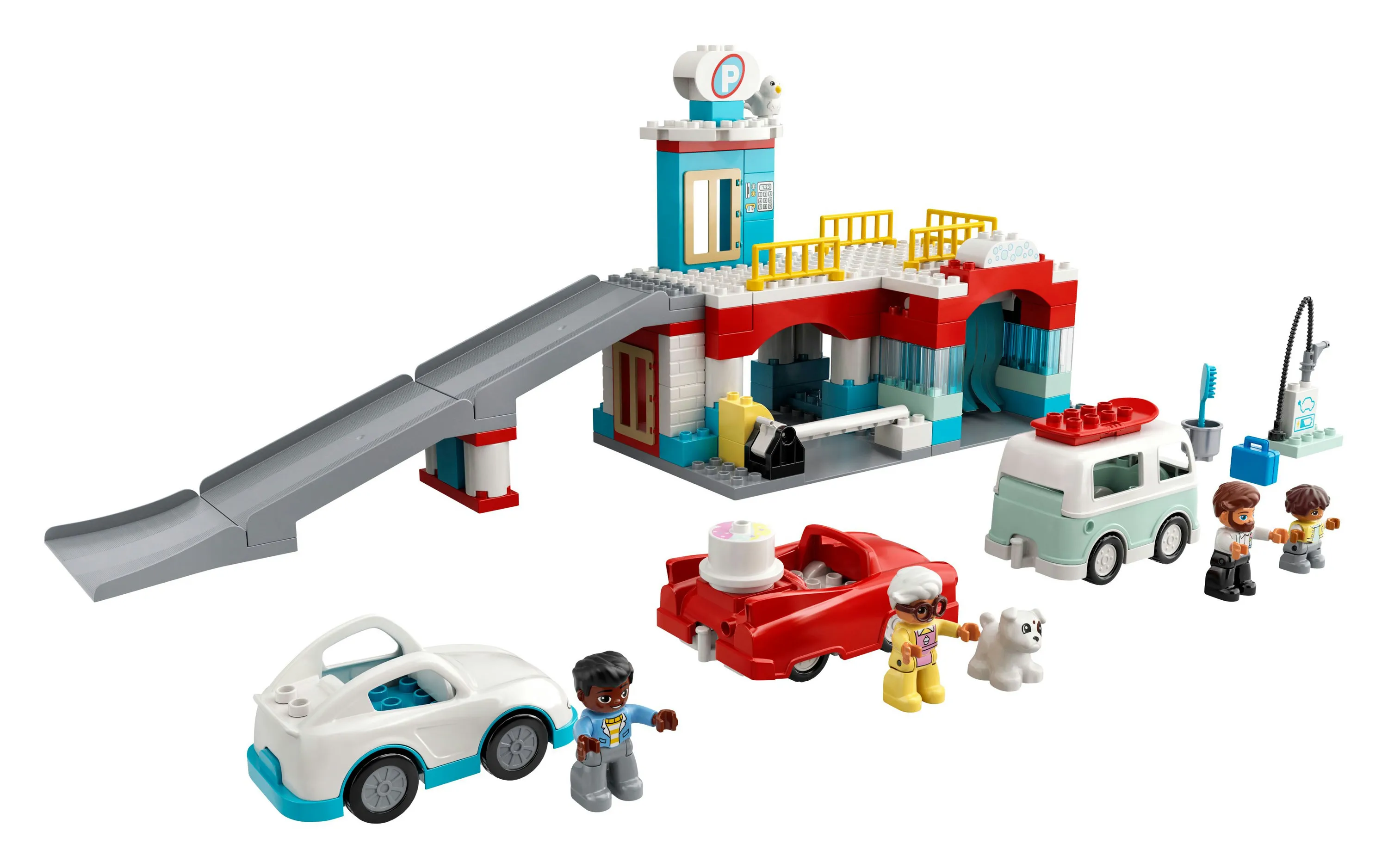 Lego Duplo parking garage with car wash 10948