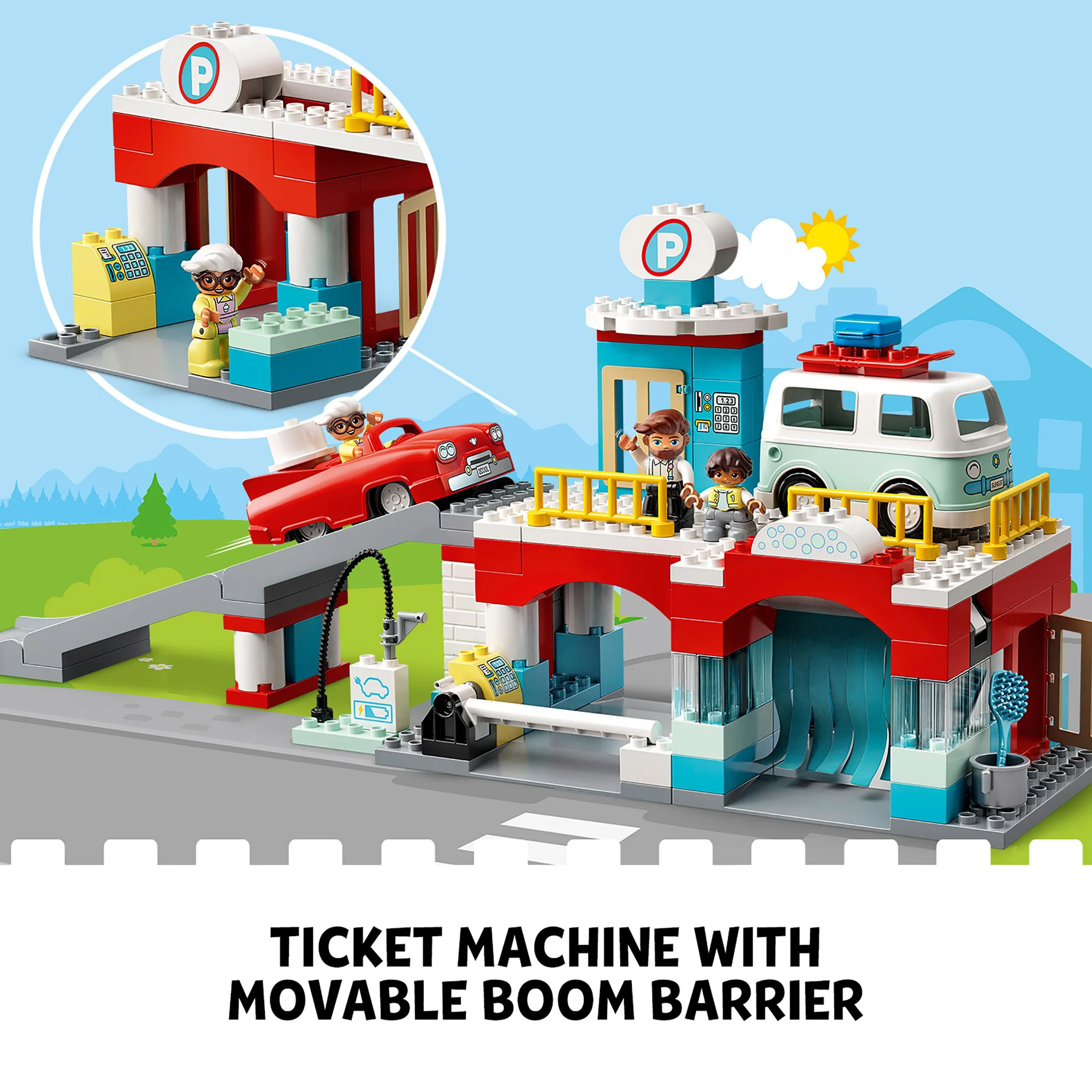 Lego Duplo parking garage with car wash 10948