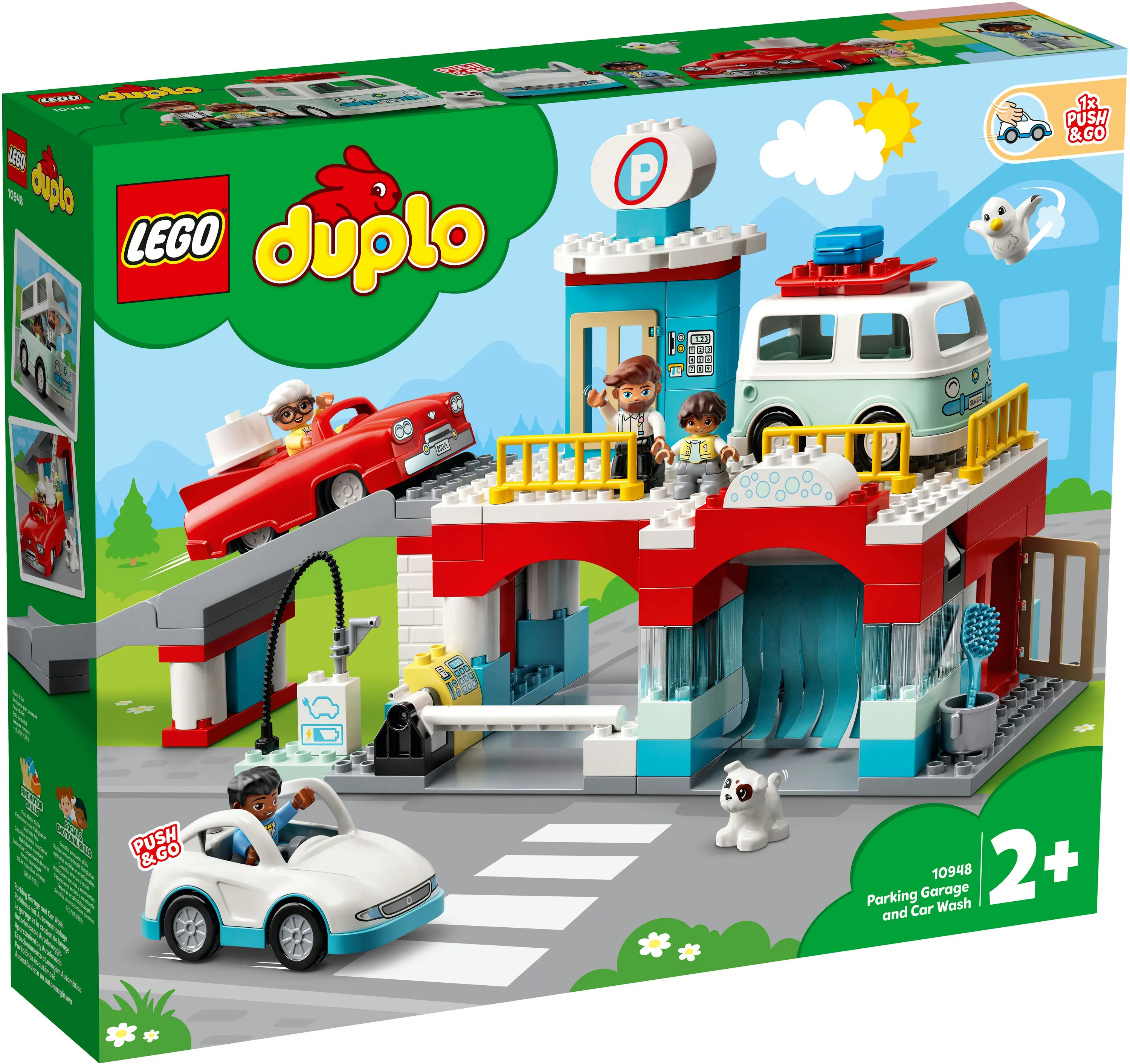 Lego Duplo parking garage with car wash 10948