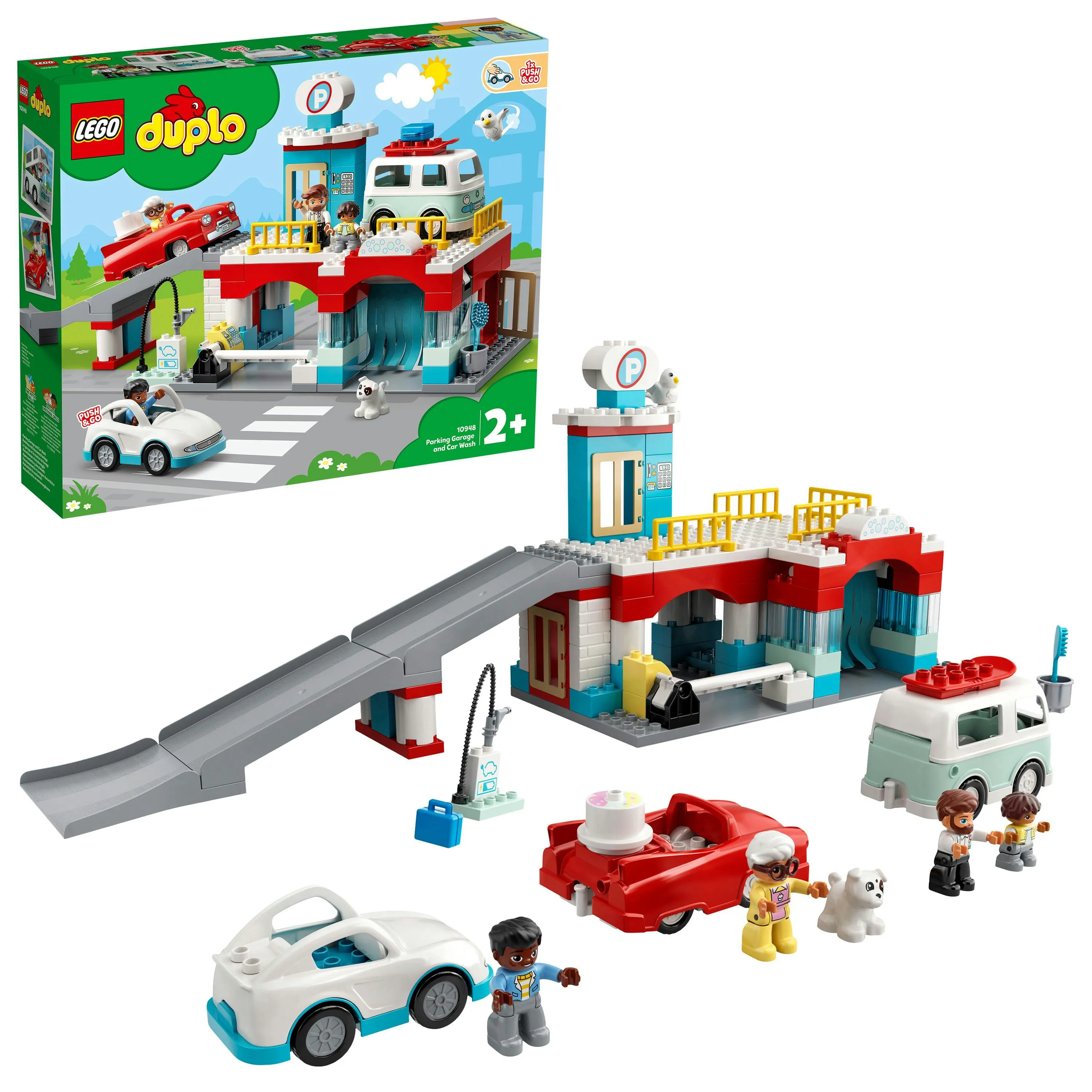 Lego Duplo parking garage with car wash 10948