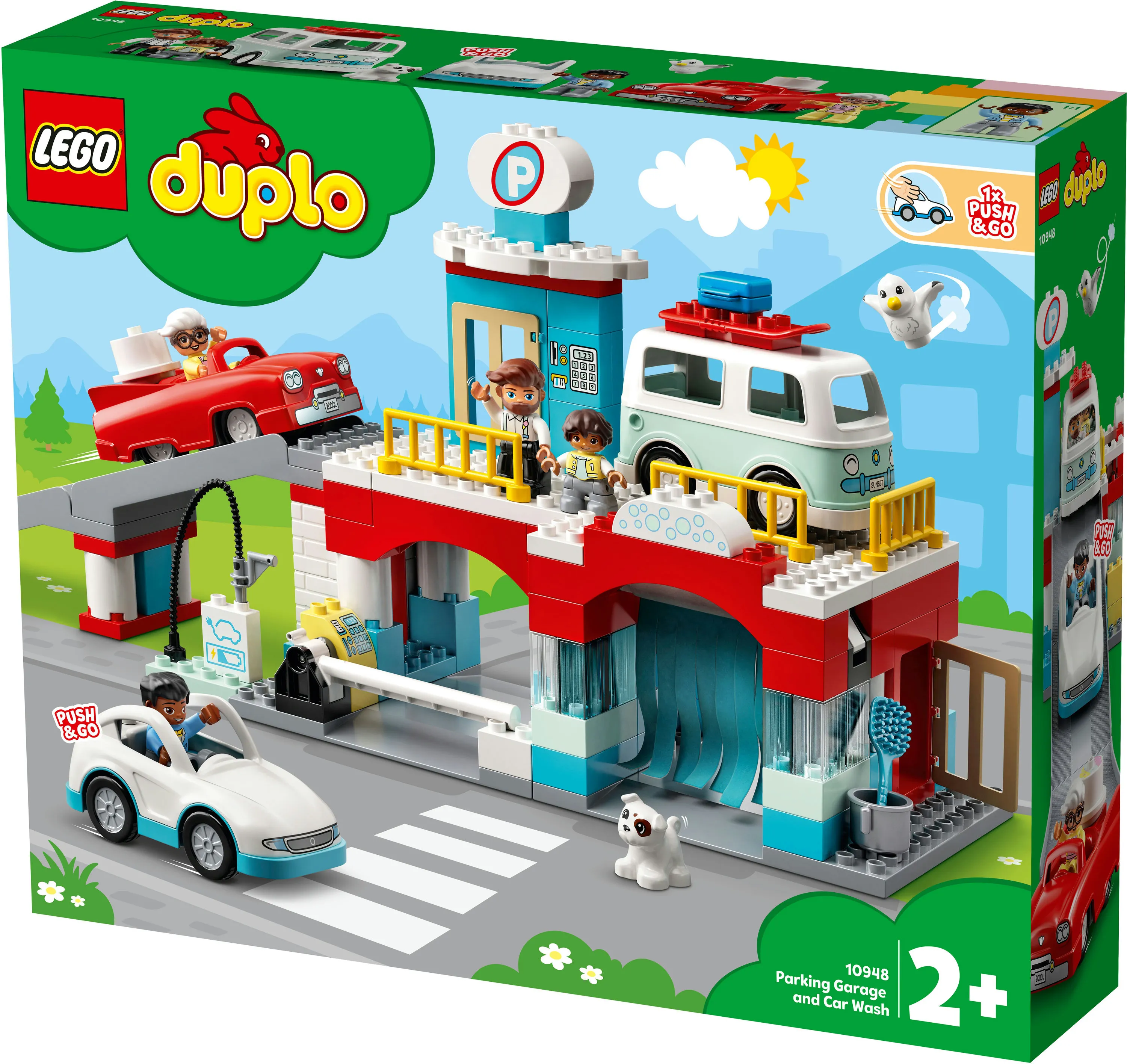 Lego Duplo parking garage with car wash 10948
