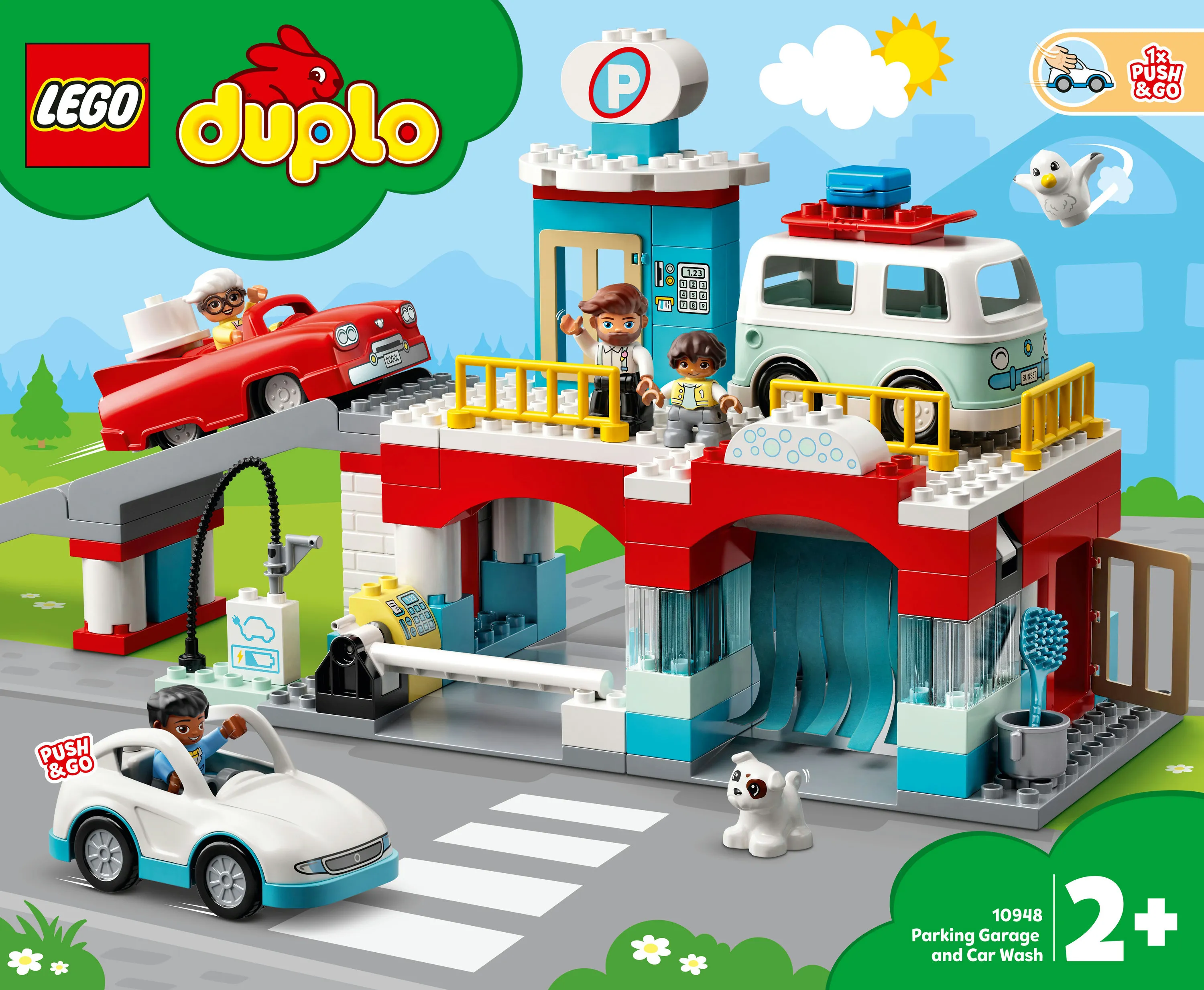 Lego Duplo parking garage with car wash 10948