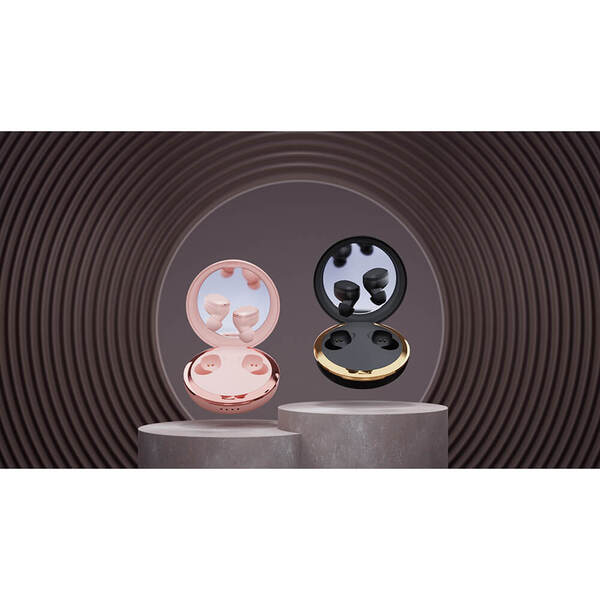 Happy Plugs Adore tr&aring;dl&ouml;sa in-ear h&ouml;rlurar, rosa