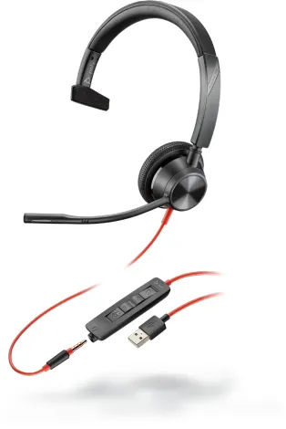Poly Blackwire 3315 - hörlurar, Svart
