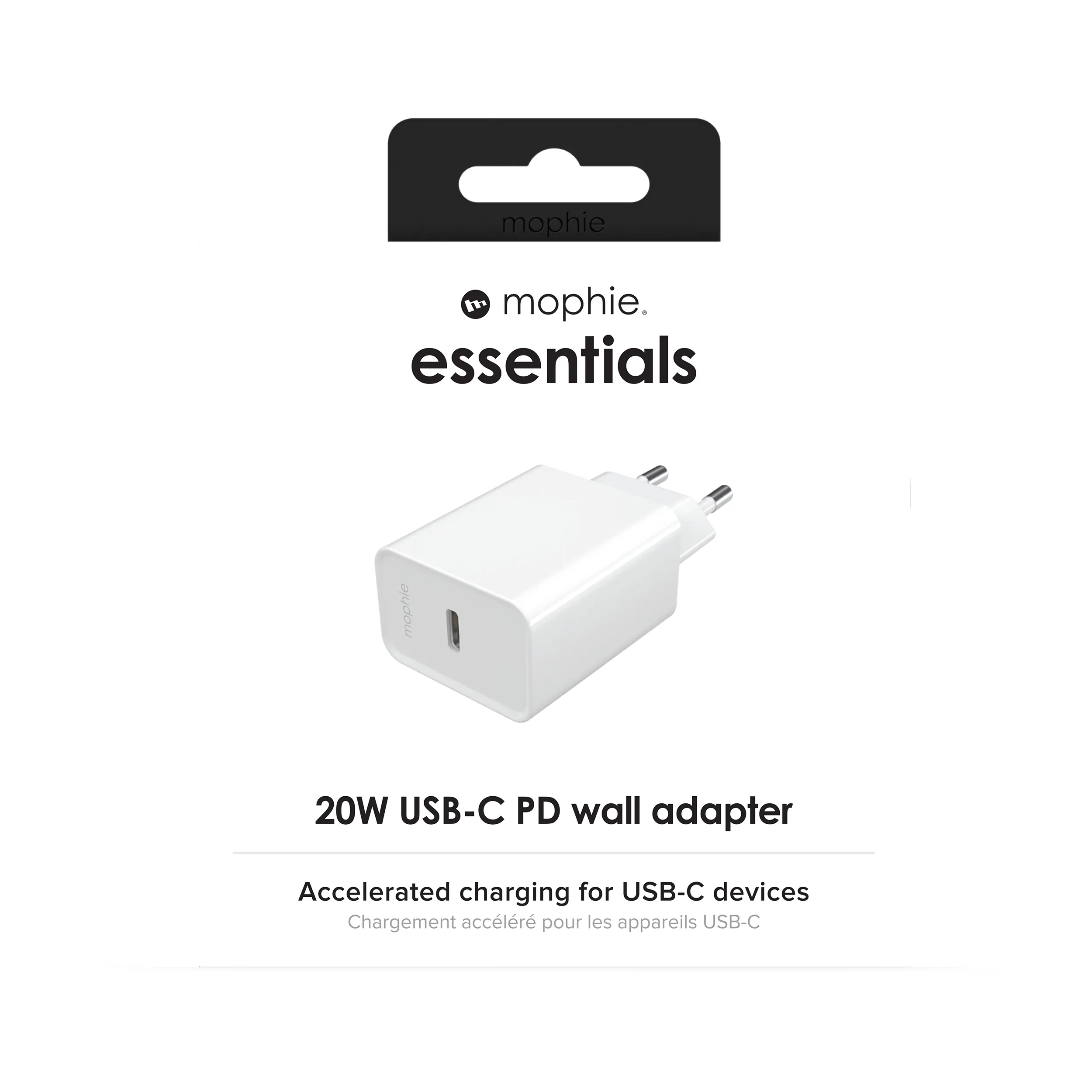 MOPHIE ESSENTIALS POWER ADAPTER - USB-C 20W PD WHITE