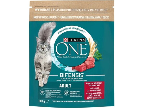 Purina One Bifensis Adult Beef, Dry food for cats, 800g