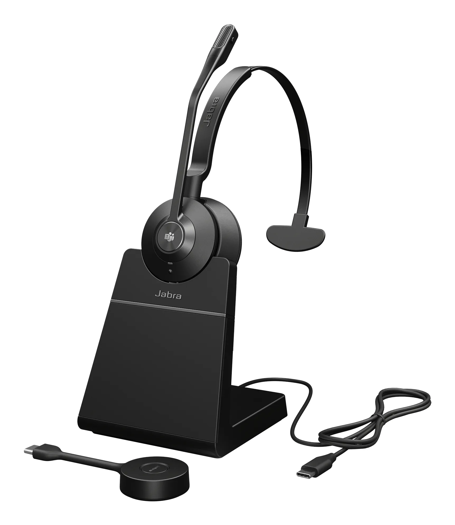 JABRA Engage 55 SE Mono headset MS Link 400c DECT adapter USB-C Engage 55 SE Deskstand 1.2m USB-C to USB-C Cable Carry case