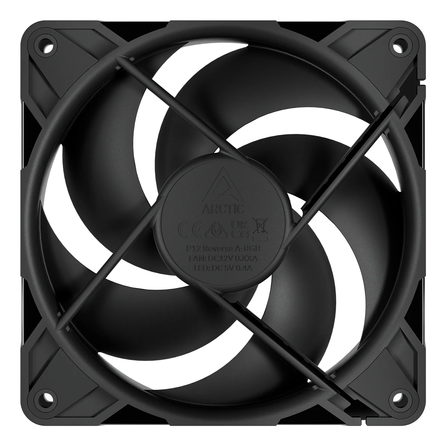 ARCTIC P12 Pro Reverse A-RGB 120 mm PWM Case Fan 3-pack, Black