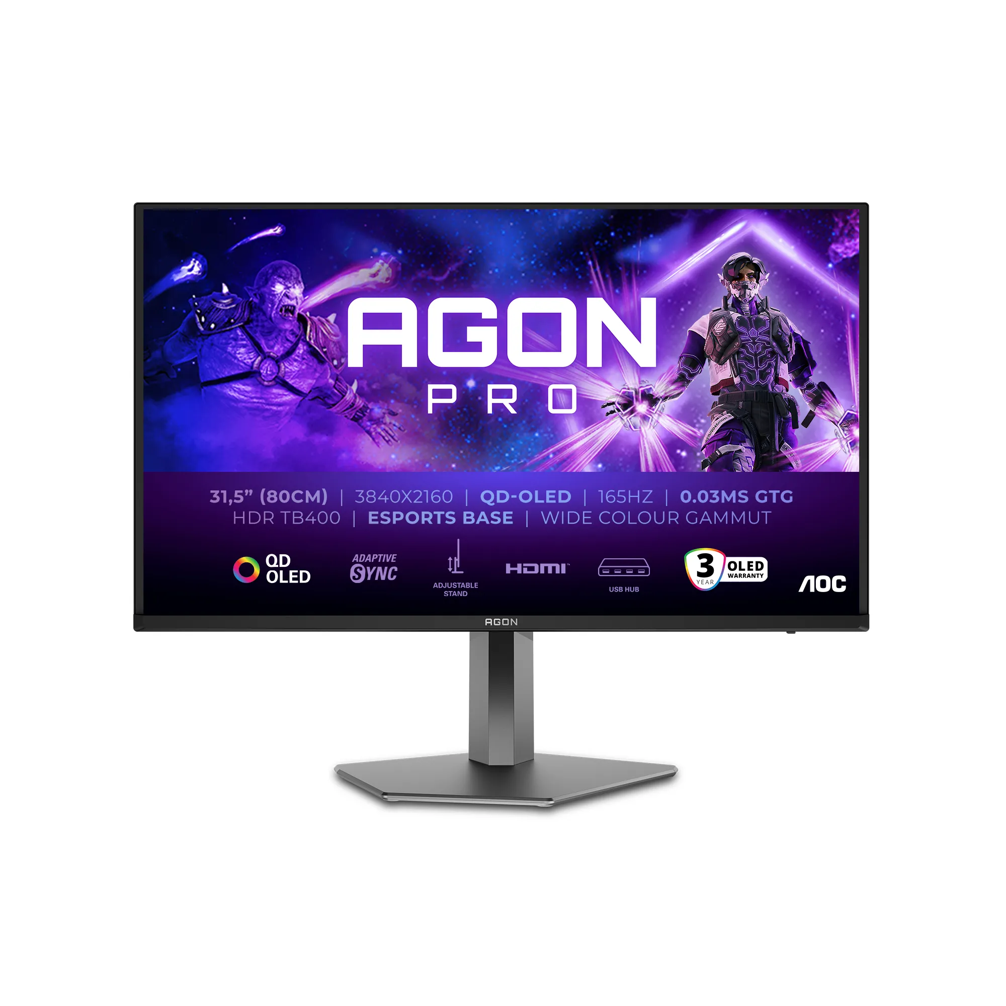 AOC AGON PRO AG326UD 32&quot; 4K UHD, OLED - gaming monitor
