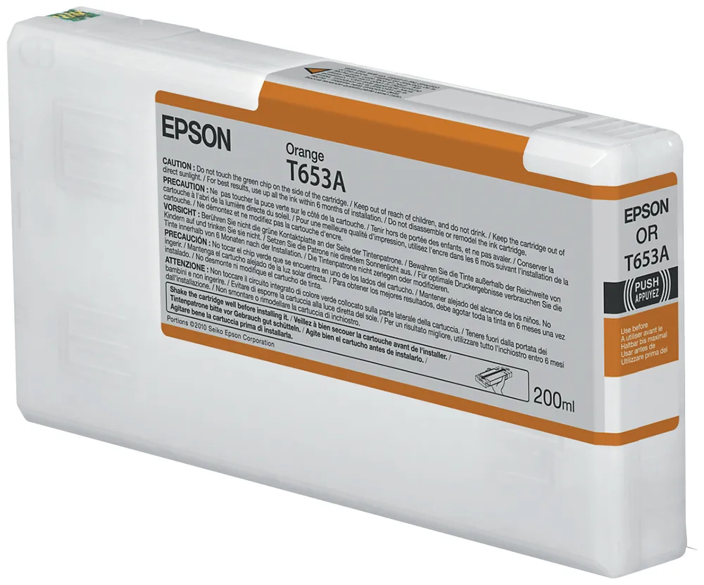 Epson T653A -mustekasetti, 200 ml, oranssi