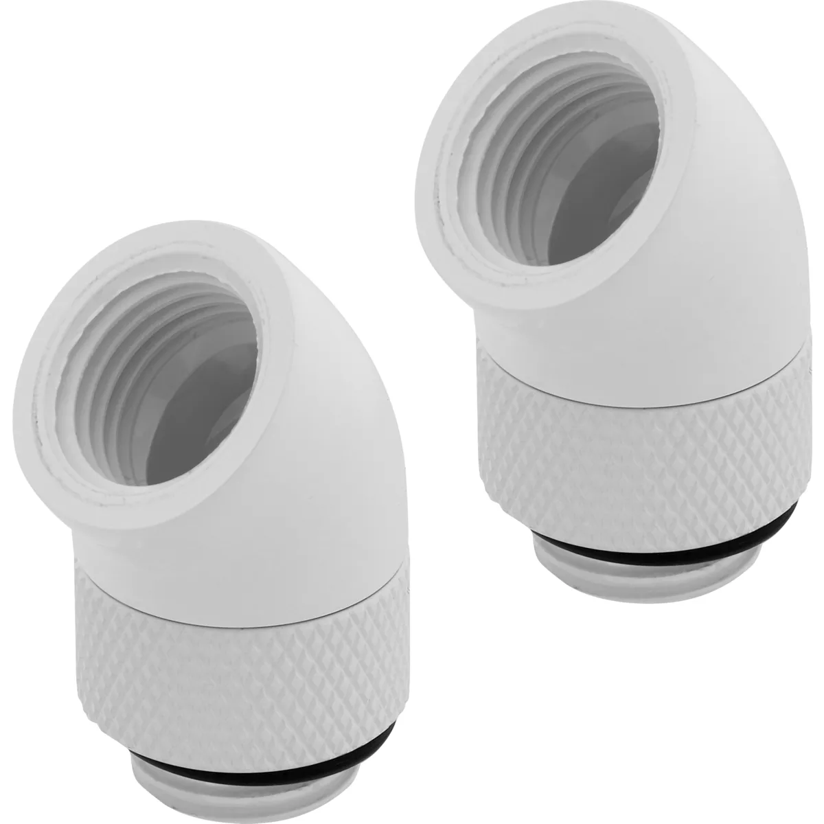Corsair Fitting (adapter),XF Adapter 2-pack (45° Angled rotary_ glossy white)