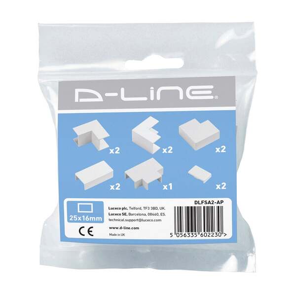 D-LINE Accessory Kit 25x16 - Trunking Accessory Kit, White