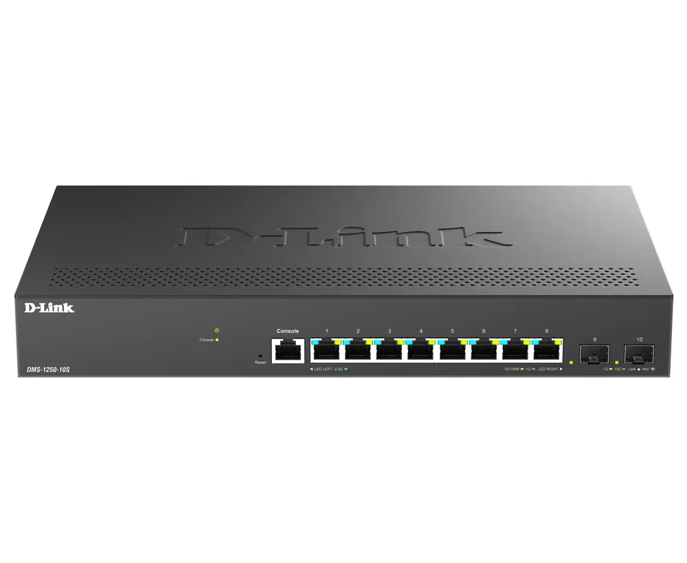 D-Link DMS-1250-10S/E - Smart managerad switch, svart