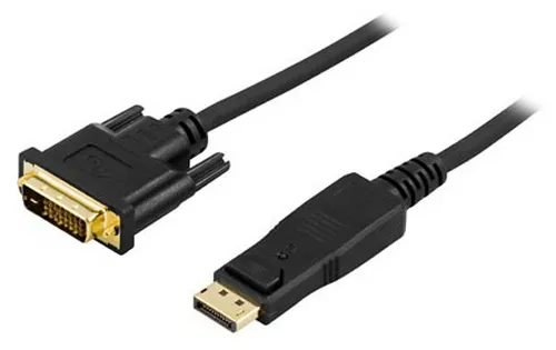 Deltaco DisplayPort – DVI-D -kaapeli, Single, 1 m, Musta
