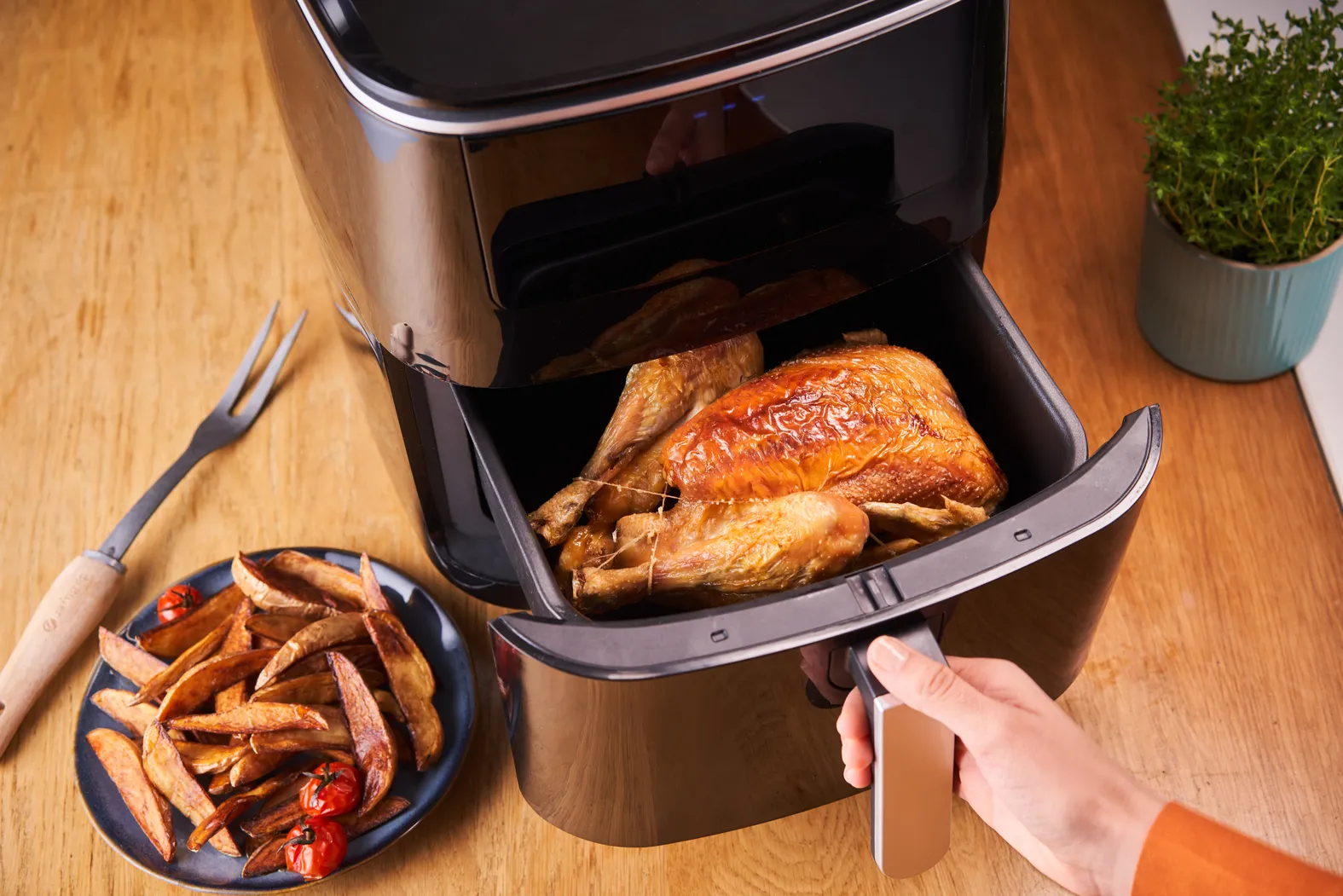 Tefal 3-in-1 Easy Fry Grill & Steam - airfryer, svart, 1.6l