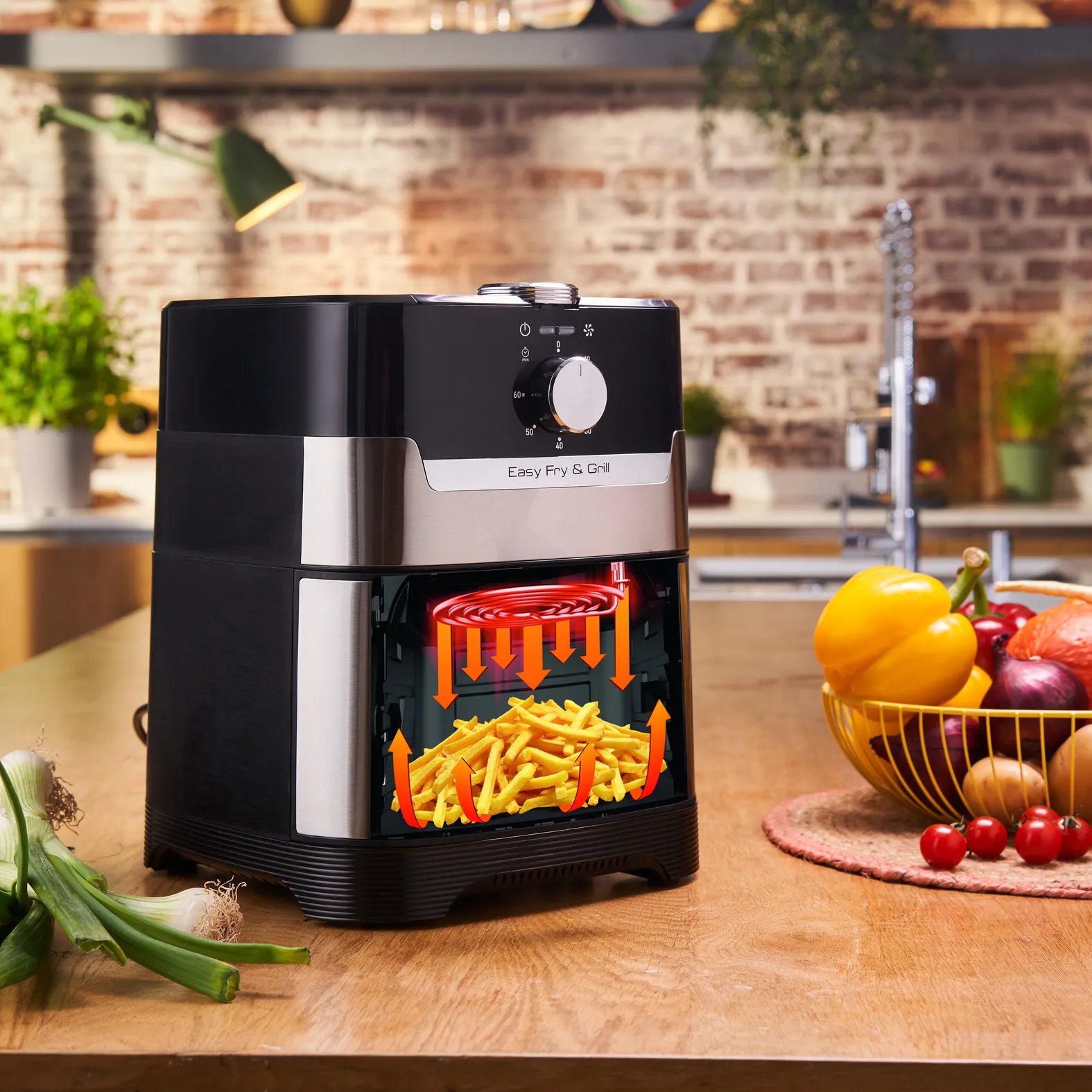 Tefal 3-in-1 Easy Fry Grill &amp; Steam - airfryer, svart, 1.6l