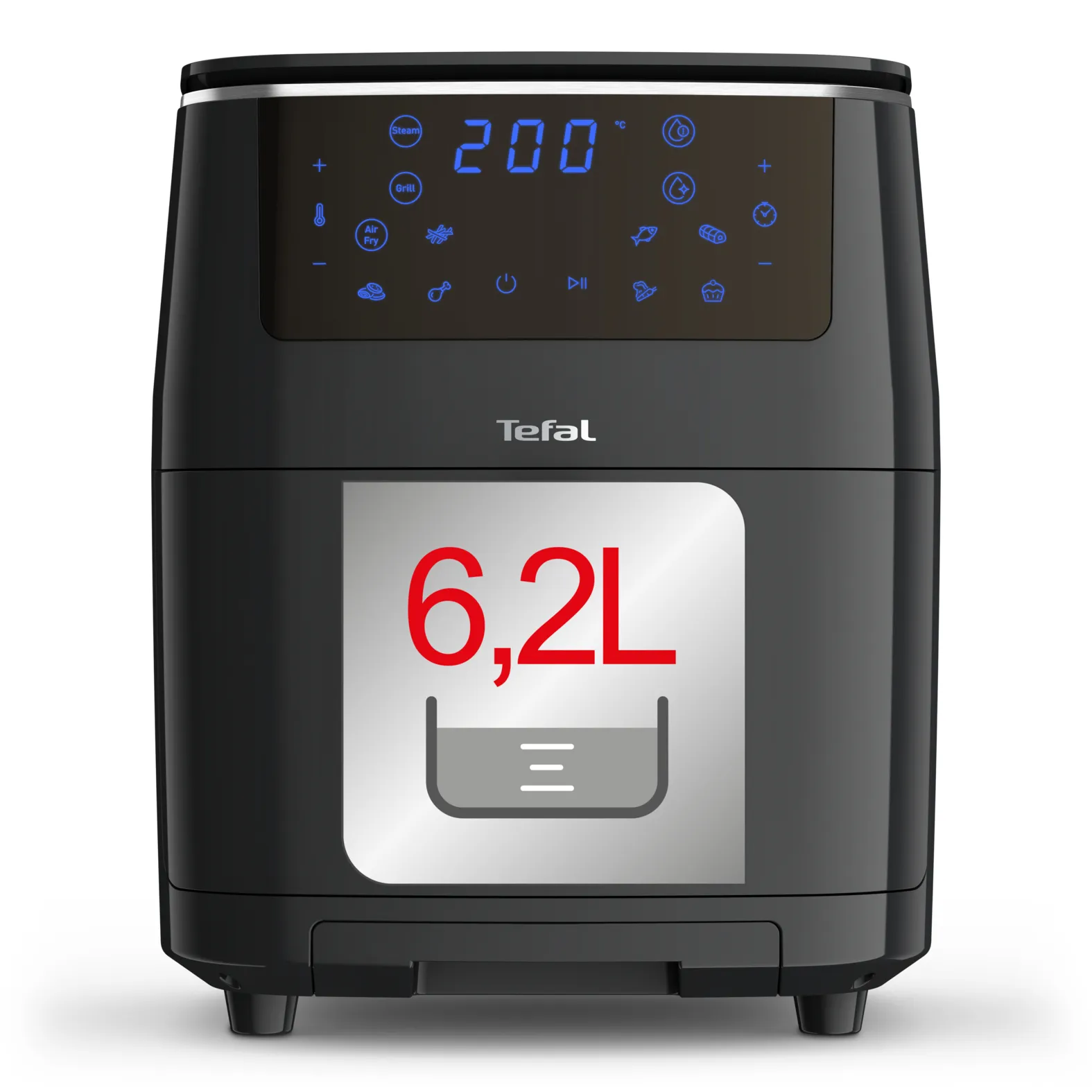 Tefal 3-in-1 Easy Fry Grill &amp; Steam - airfryer, svart, 1.6l