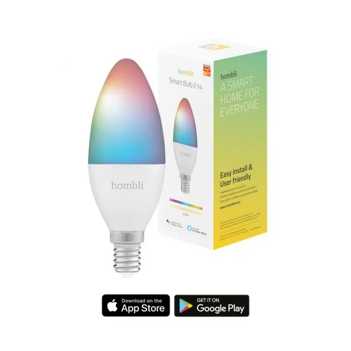 Hombli Smart Bulb RGB &amp; CCT - smart ljusk&auml;lla, E14, 4.5W, Wi-Fi