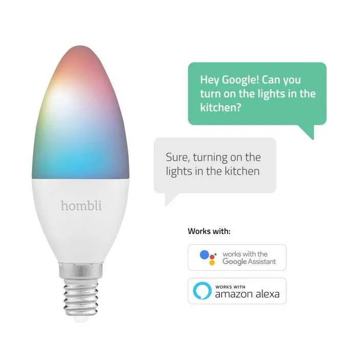 Hombli Smart Bulb RGB &amp; CCT - smart ljusk&auml;lla, E14, 4.5W, Wi-Fi