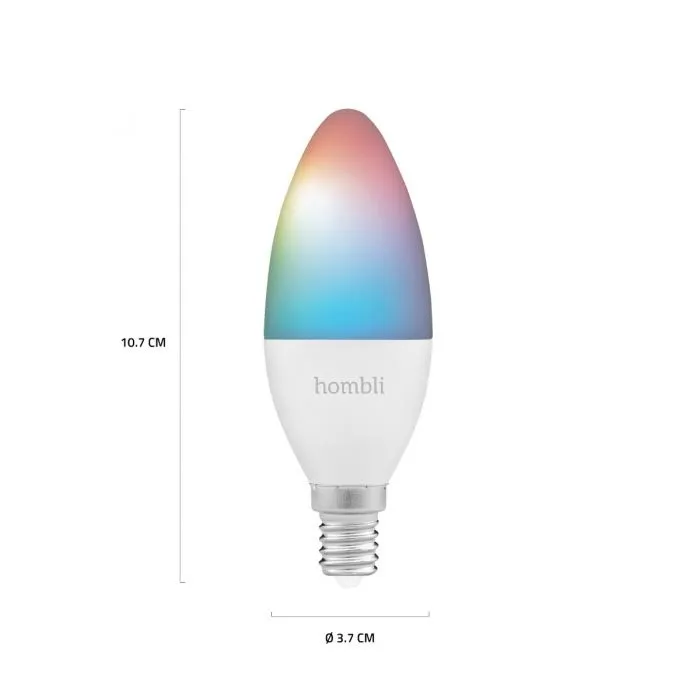 Hombli Smart Bulb RGB &amp; CCT - smart ljusk&auml;lla, E14, 4.5W, Wi-Fi