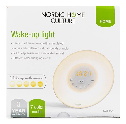 NORDIC HOME CULTURE Wake-up light, soluppg&aring;ng och solnedg&aring;ng, vit
