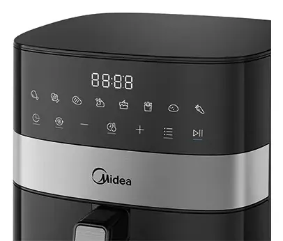 Midea MF-CN65E, 6,5 l, 1700 W, airfryer, musta