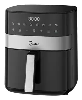 Midea MF-CN65E, 6,5 l, 1700 W, airfryer, musta