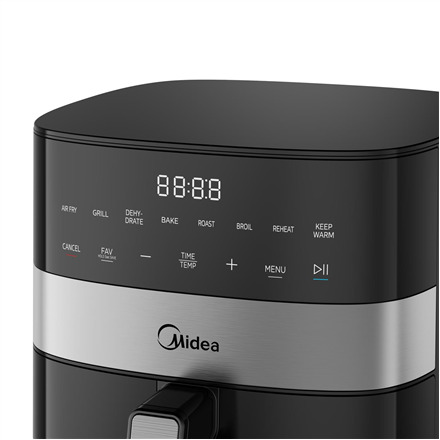 Midea MF-CN65E, 6,5 l, 1700 W, airfryer, musta